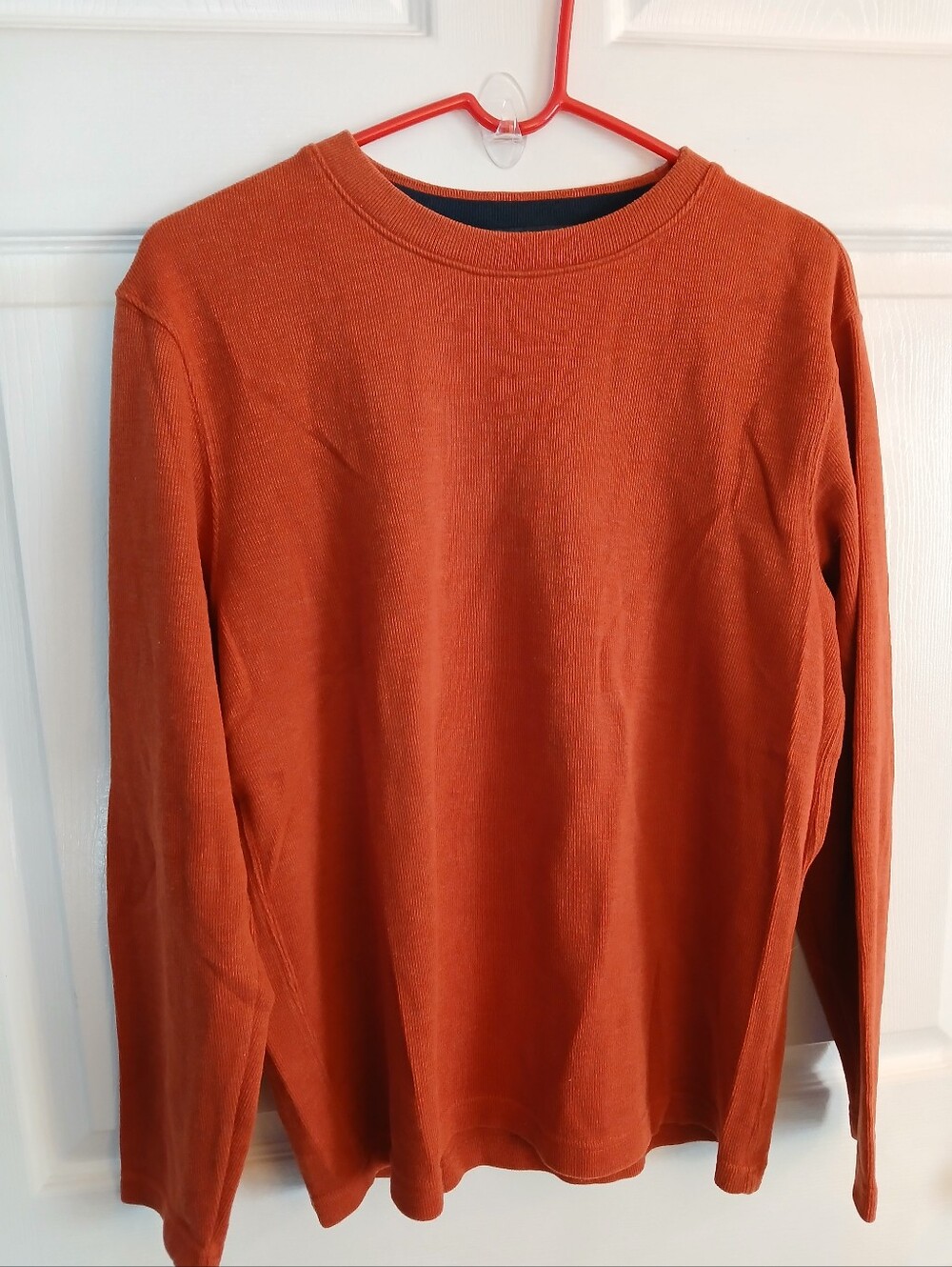 Men's Long-Sleeve Crewneck Shirt - Rust Orange